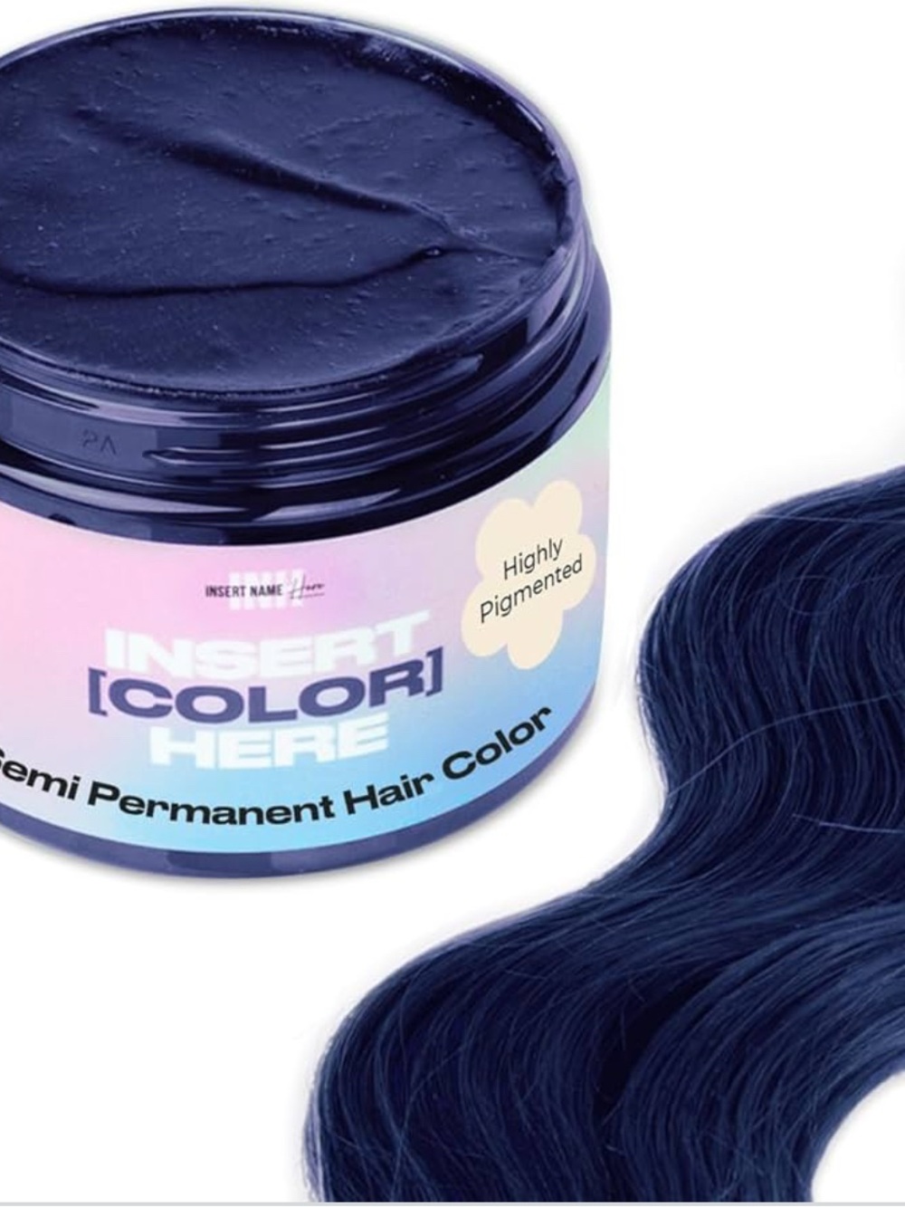 INH Semi Permanent Hair Color Depositing Conditioner Blue Black Hair Dye Color